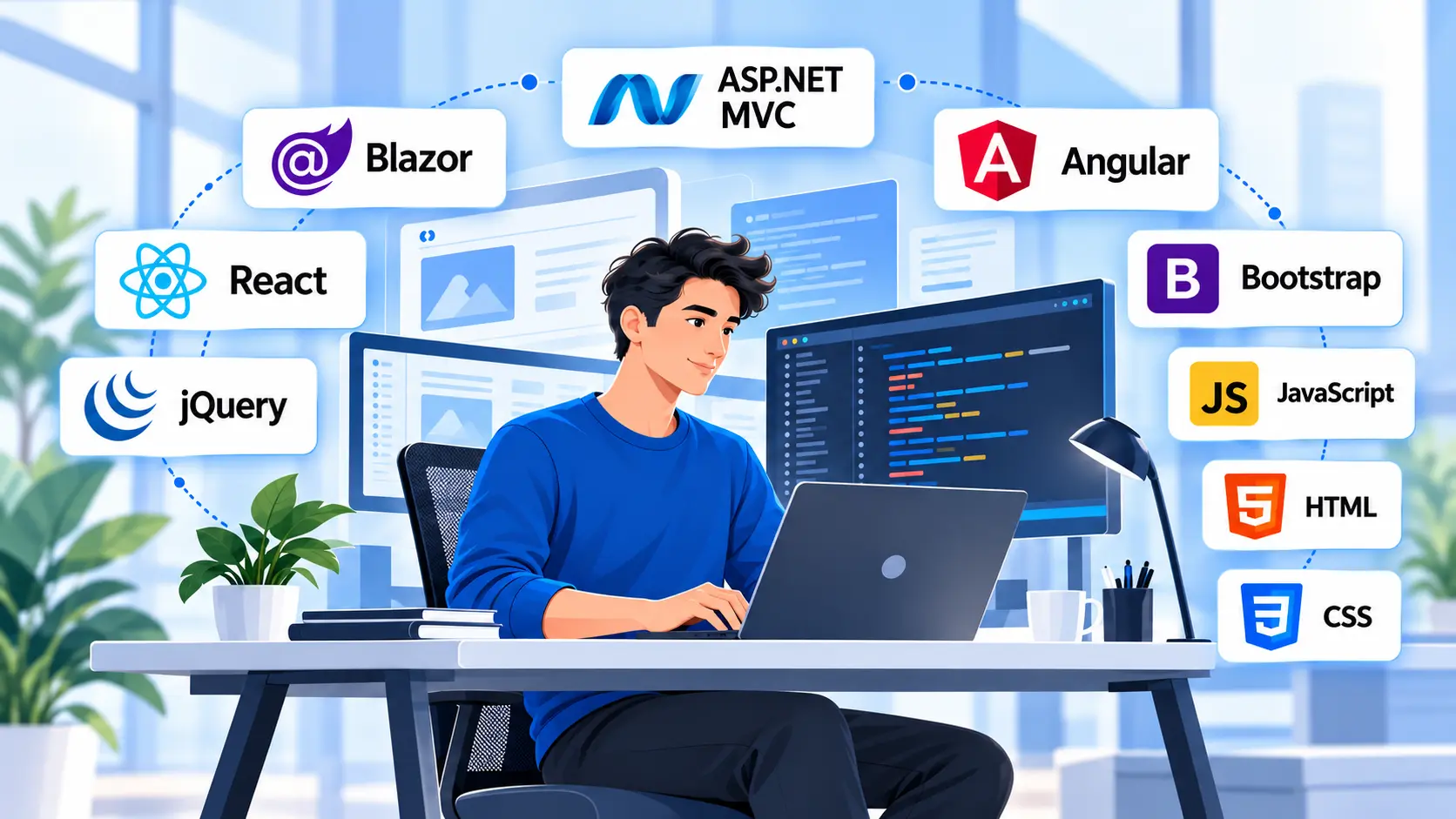 .NET frontend development with Blazor, Razor, responsive UI and business application screens